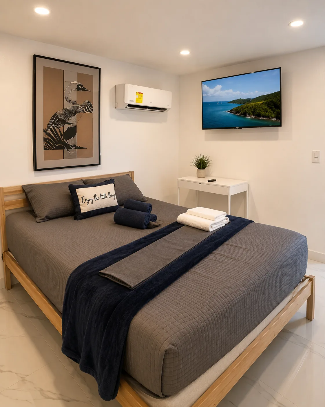 Turkey Apartment private bedroom with queen bed and TV