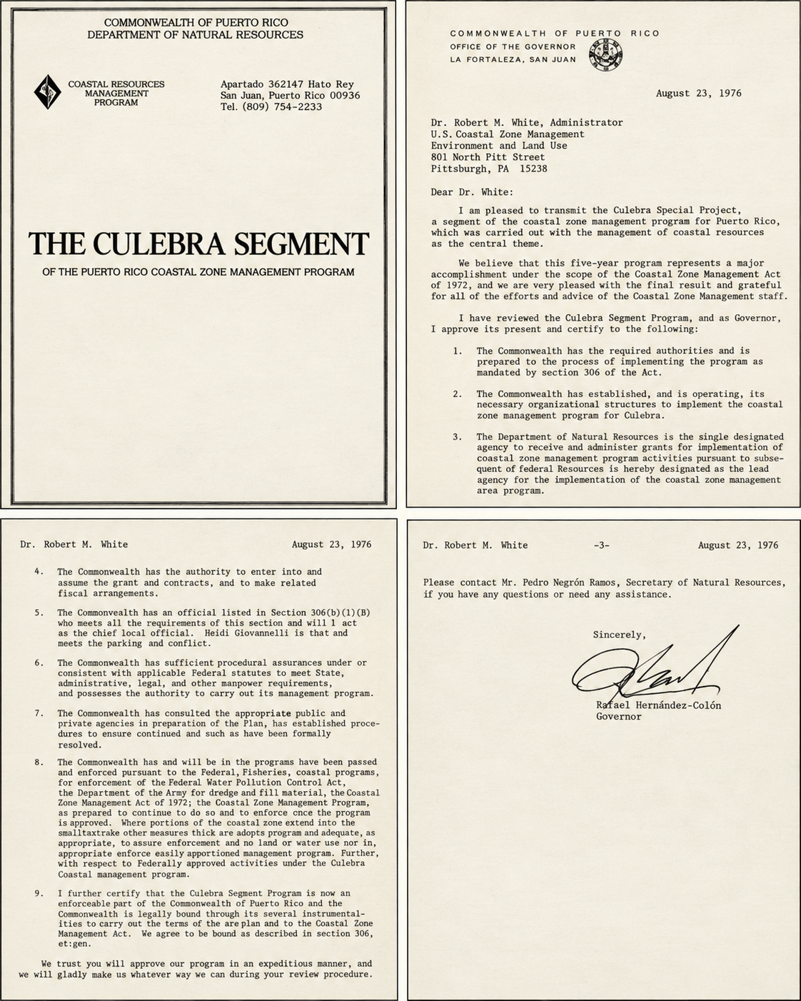 Culebra Segment of Puerto Rico Coastal Zone Management Plan — Documentary series of the plan and related correspondence gathered in the book.