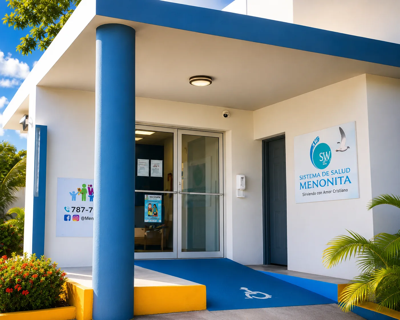 Sistema de Salud Menonita clinic entrance in Culebra