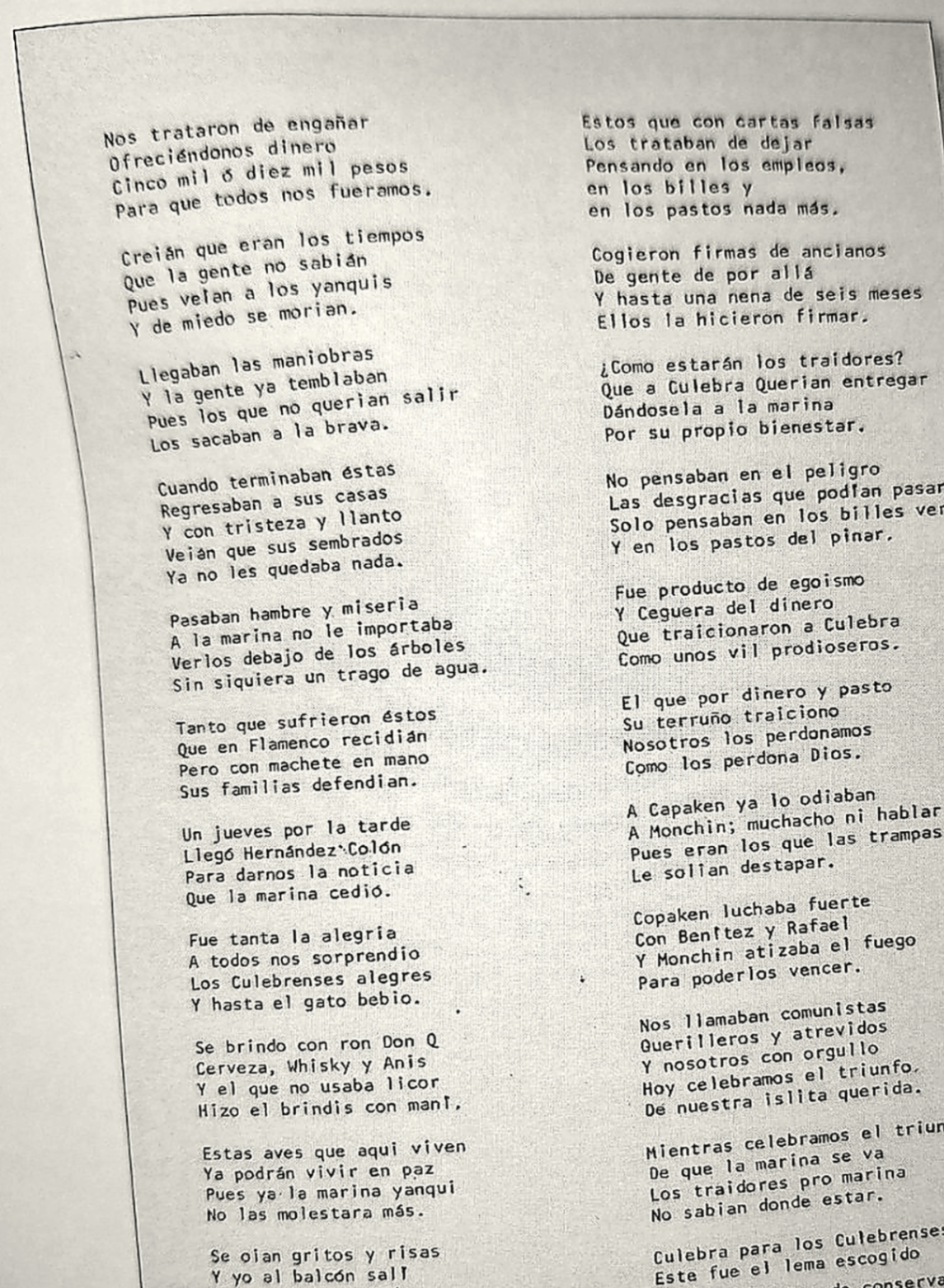 Poem by Doña Sule, my mother — Archival record identified in Blanco: Culebra, Digna Feliciano.